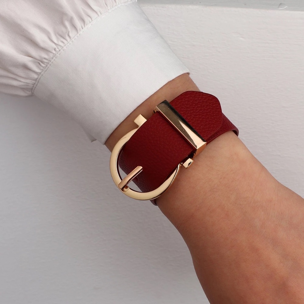 Punk Style Adjustable Wide PU Leather Bracelet - Picture 10 of 13